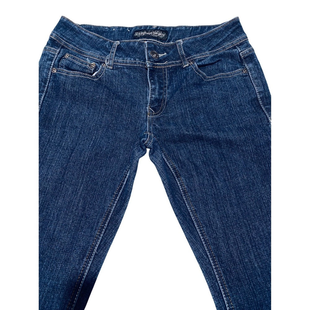 Imperial Star Dark Wash Bootcut Flare Jeans Women's Size 7‎ Stretch Denim - Picture 4 of 12